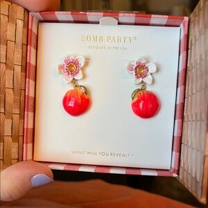 Bomb Party Red Flower Earrings